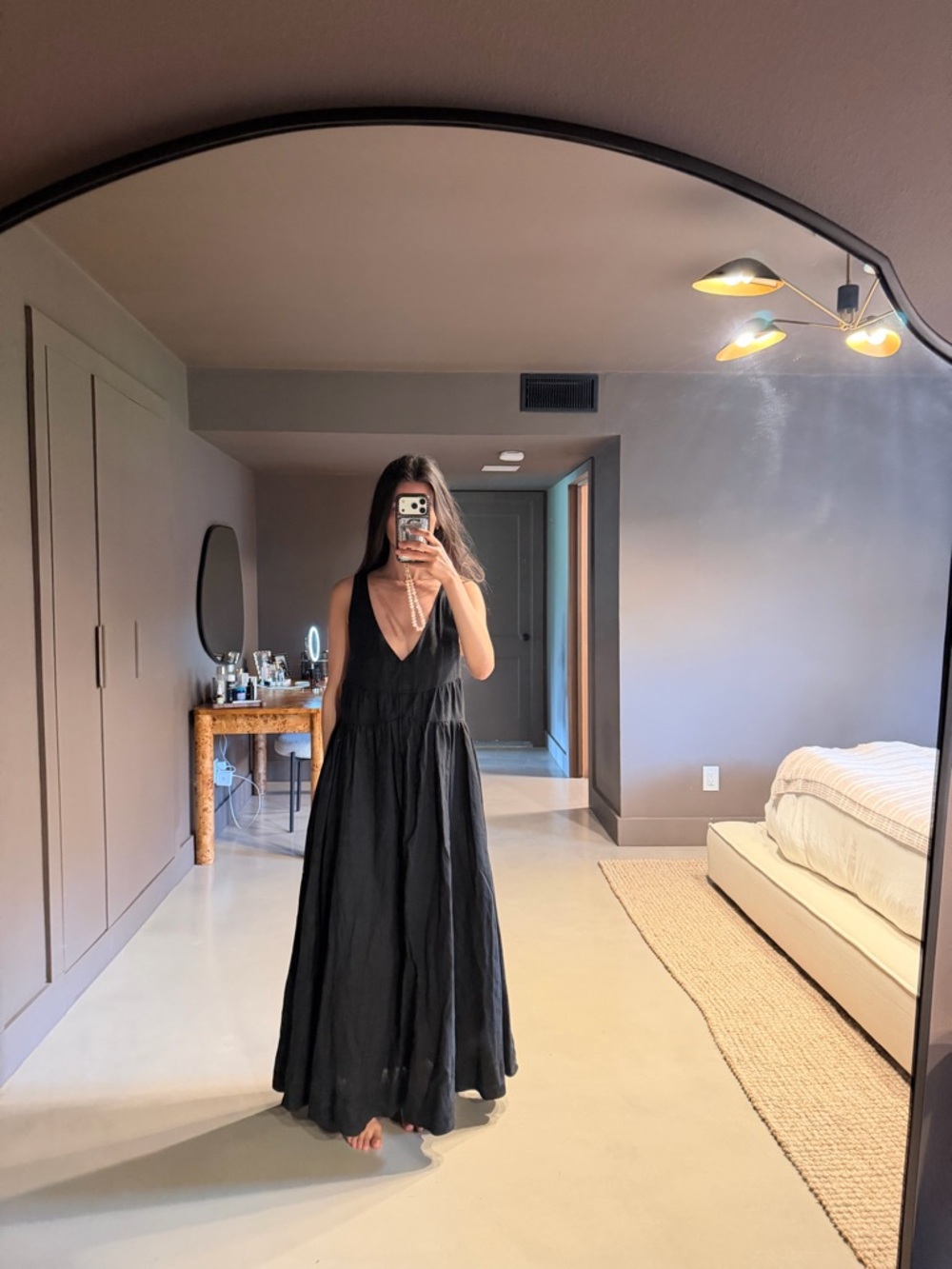 DISSH Black V-Neck Maxi Dress